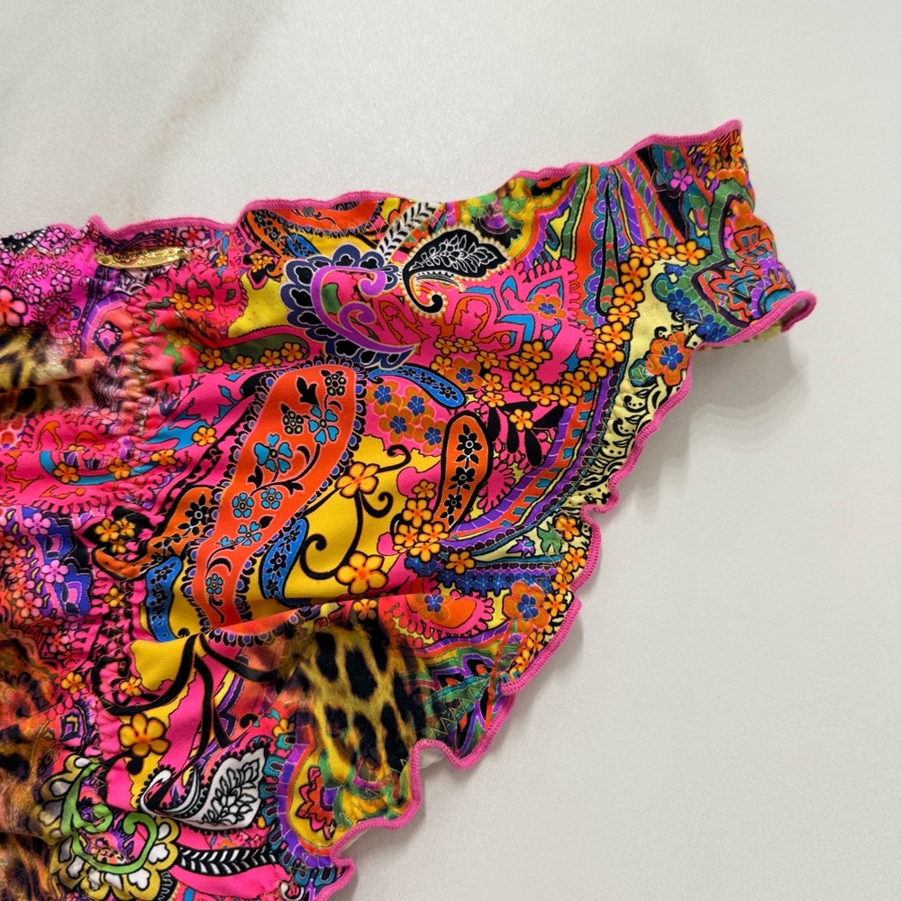 NEW!!! Luli Fama SHORE THING - Seamless Full Ruched Back Bikini Bottom - Size L - Picture 13 of 14
